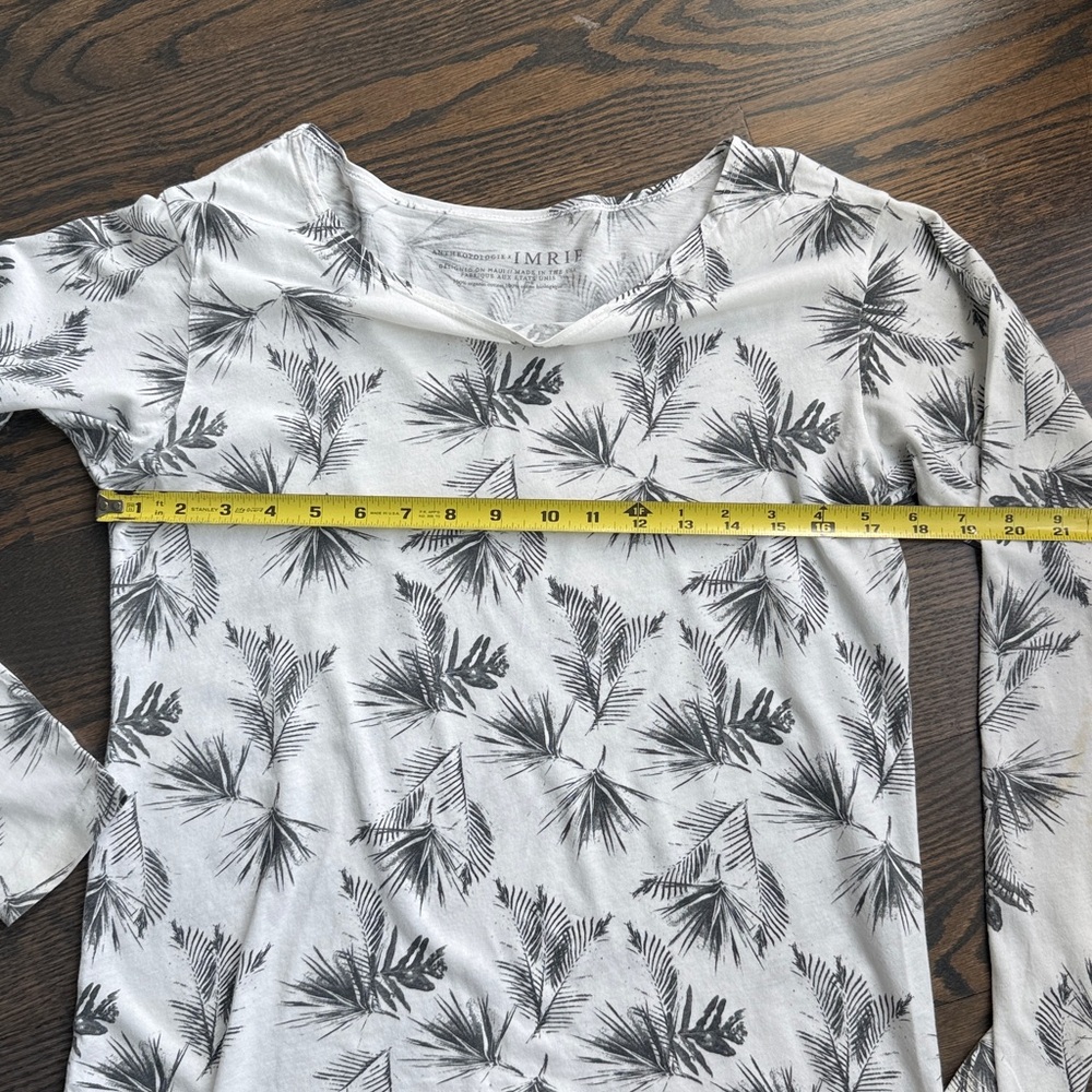 Anthropologie White and Black Long Sleeve Tee - Picture 3 of 6